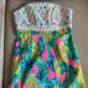 Lilly Pulitzer Brynn dress strapless Pink Sunset 6
